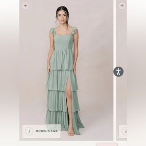 Revelry Sage Green Tiered Maxi Dress Poppy dress